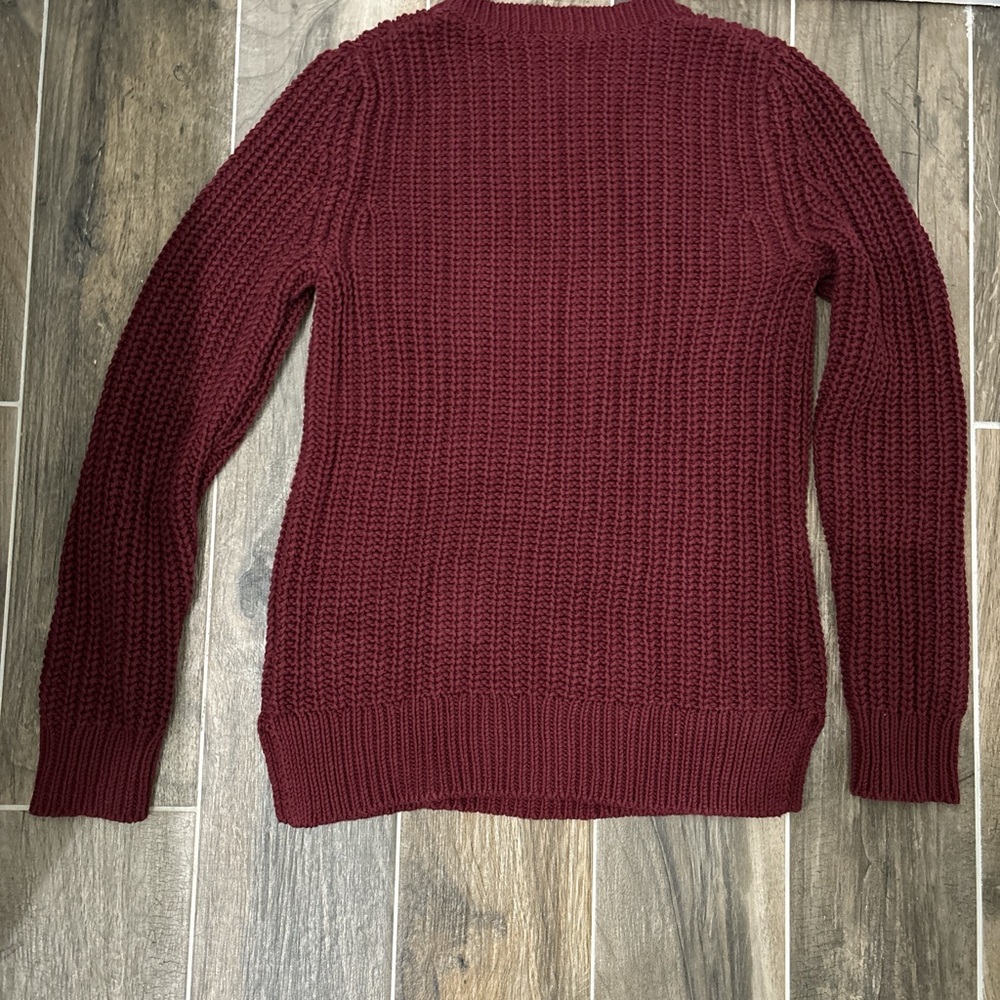 Nautica burgundy cable knit sweater - Picture 6 of 7